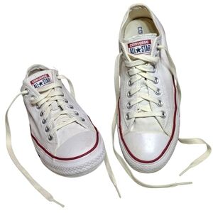 Converse Chuck Taylor All Star White Low-Top Lace Up Sneaker Size Men 9 Women 11